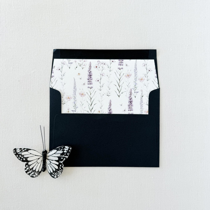 Lavender Wildflower Envelope Liner, Set of 10