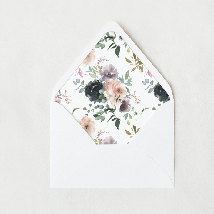Blush and Purple Floral Liner | Set of 25 Euro Envelope Liners