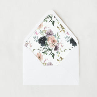 This is a multicolor wedding envelopes by Nikki Turner called blush and purple floral liner | set of 25 euro envelope liners in standard