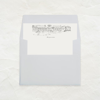 This is a black wedding envelopes by Clover and Lamb called custom a7 venue sketch square flap liners // set of 125 in standard