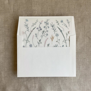 This is a multicolorassorted-colors wedding envelopes by Ivory Invitations called soft floral garden printed envelope liner for a7 square flap envelope | pack of 10 in standard