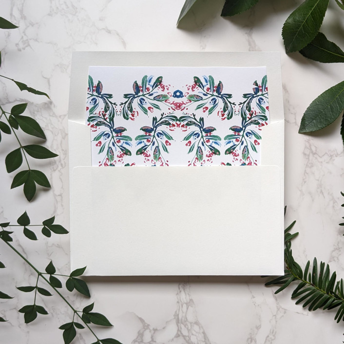 Garland Watercolor Envelope Liner | Set of 10
