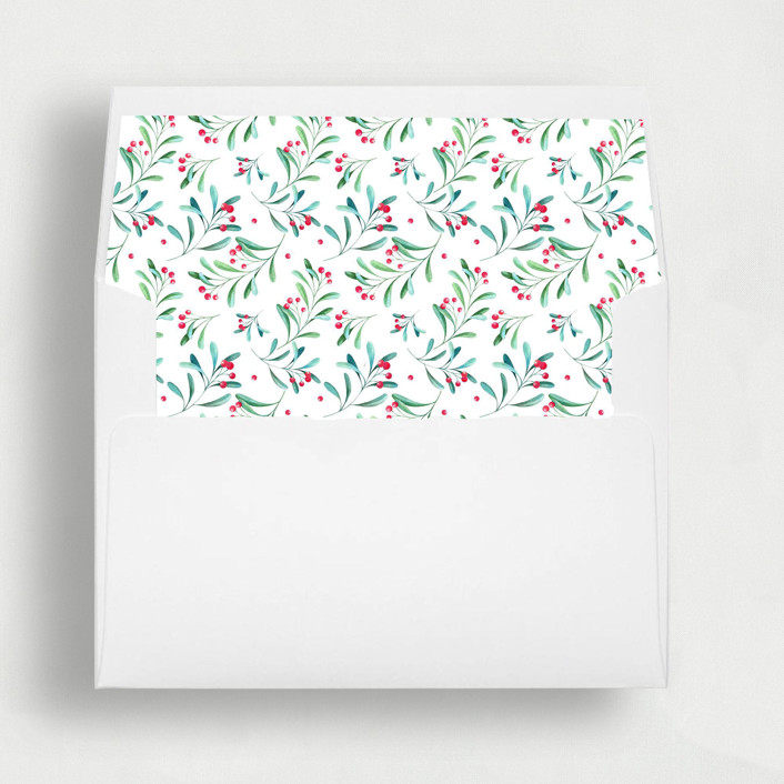 Frosted Florals: Delicate Christmas Envelope Liners | Set of 25