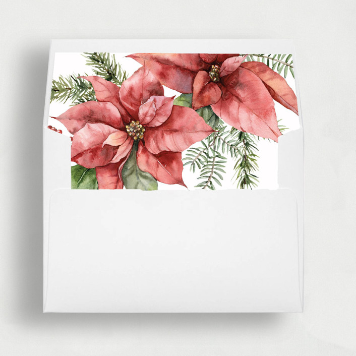 Poinsetta Holiday Liner | Set of 25 Envelope Liners