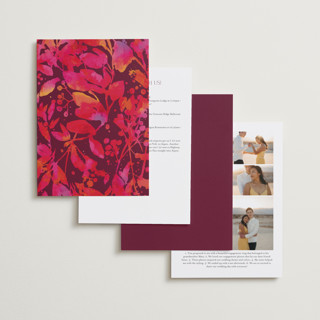 This is a sangria foil stamped wedding invitations with foil pressed by Jessica Corliss called bright abstract printing on signature in standard