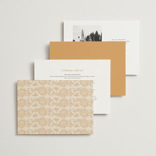This is a ochre foil stamped wedding invitations with foil pressed by Hannah Bowman called marigold printing on signature in standard