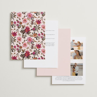 This is a ivory wedding invitations with standard by Caroline Bonne Muller called indian floral chintz lush printing on signature in standard