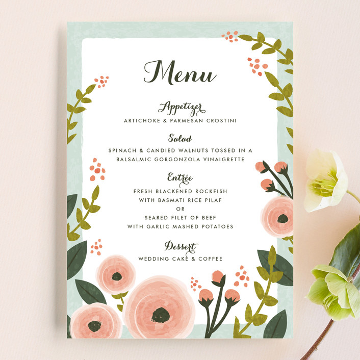 english floral garden menu cards by karidy walker minted