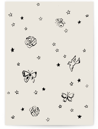 This is a lace menu cards with standard by Cass Loh called simple monogram printing on signature in 5x7
