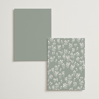 This is a sage menu cards with standard by Sara Hicks Malone called signature monogram printing on signature in 5x7