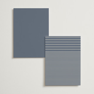 This is a french blue menu cards with standard by Nicoletta Savod called ritzy printing on signature in 5x7