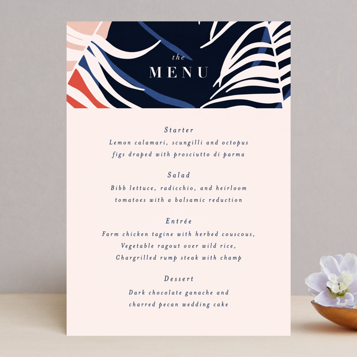 "Acapulco" - Modern Menus in Indigo by Angela Marzuki.