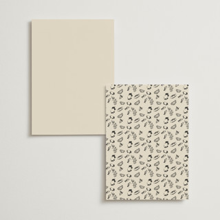 This is a cream menu cards with standard by Draft and Wed called whimsical watercolour printing on signature in standard