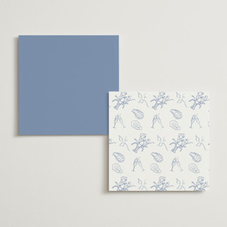 This is a oyster blue menu cards with standard by Cotton and Bow called i found my pearl printing on signature in standard