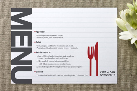graphic block menu cards by chamelle designs minted