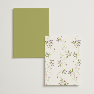 This is a cream menu cards with standard by Nicole Dragomir called wild berry watercolor printing on signature in standard