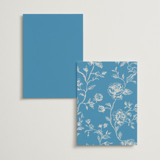 This is a cerulean menu cards with standard by Kristie Kern called the emma printing on signature in standard