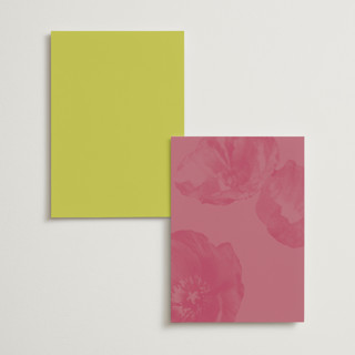 This is a flamingo menu cards with standard by Morgan Kendall called maximalist poppies printing on signature in standard