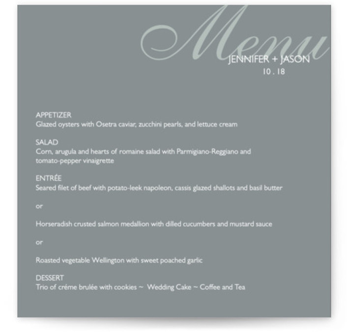 Modern Chic Menu Cards by Pace Creative Design Studio Minted