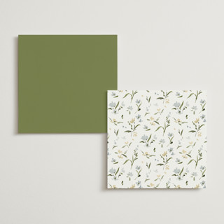 This is a lily menu cards with standard by Everett Paper Goods called fleur printing on signature in 5x5