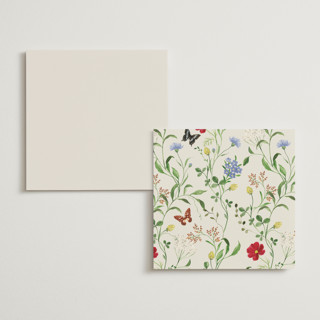 This is a elder flower menu cards with standard by Sarah Knight called wild meadow printing on signature in 5x5