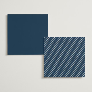 This is a navy menu cards with standard by Hooray Creative called scripted names printing on signature in 5x5