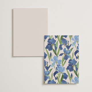This is a natural menu cards with standard by Everett Paper Goods called irises printing on signature in standard