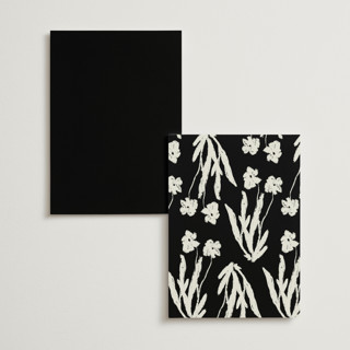 This is a onyx menu cards with standard by Alaina Cherup called la graine printing on signature in standard