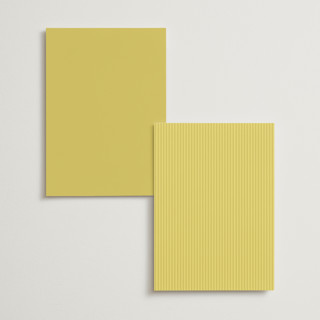 This is a citrine menu cards with standard by Olivia Kanaley Inman called antique ribbon printing on signature in 5x7