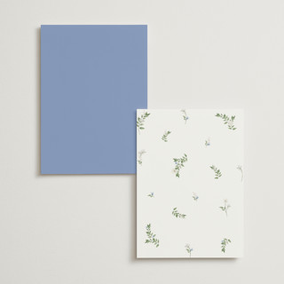 This is a periwinkle menu cards with standard by Design Lotus called sweethearts printing on signature in standard