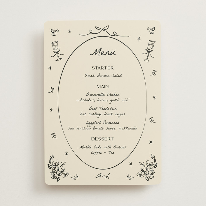 "Roses" - Hand Drawn Menus in Vanilla by Ani Somi.