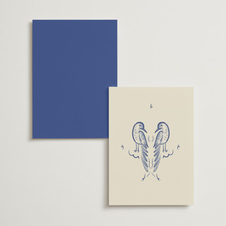 This is a marseille blue menu cards with standard by Ani Somi called santa catalina printing on signature in 5x7