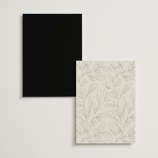 This is a ecru menu cards with standard by Erica Krystek called modern monogram printing on signature in standard