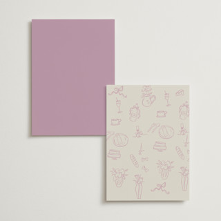 This is a lilac dreams menu cards with standard by Design Lotus called lavender dreams printing on signature in standard