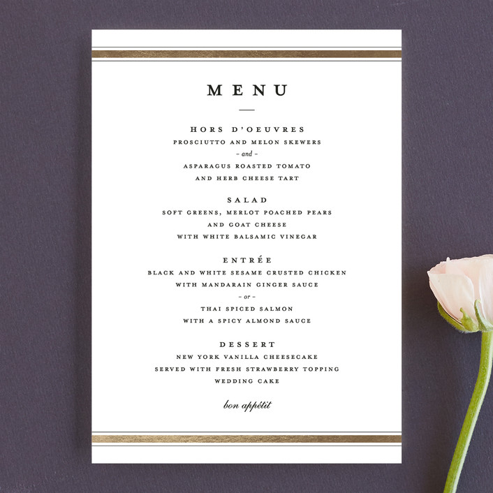 Classic Label Menu Cards by Stacey Meacham Minted