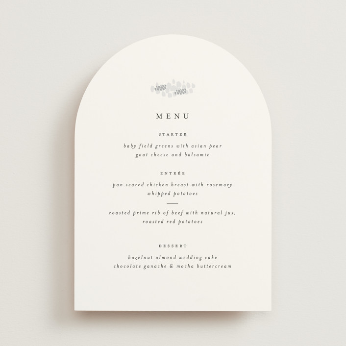 "A Thousand Years" - Menus in Classic White by Design Lotus.