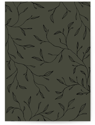 This is a cotton menu cards with standard by Kate Ahn called leafy wreath printing on signature in standard
