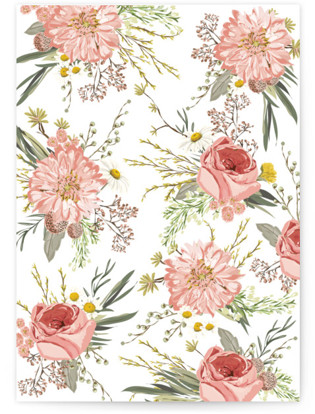 This is a blush menu cards with standard by Susan Moyal called organic florals printing on signature in standard