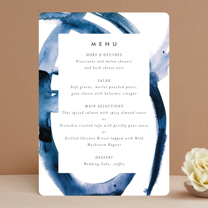 "Wedded Watercolor" - Menus in Ocean by Mary Gaspar.