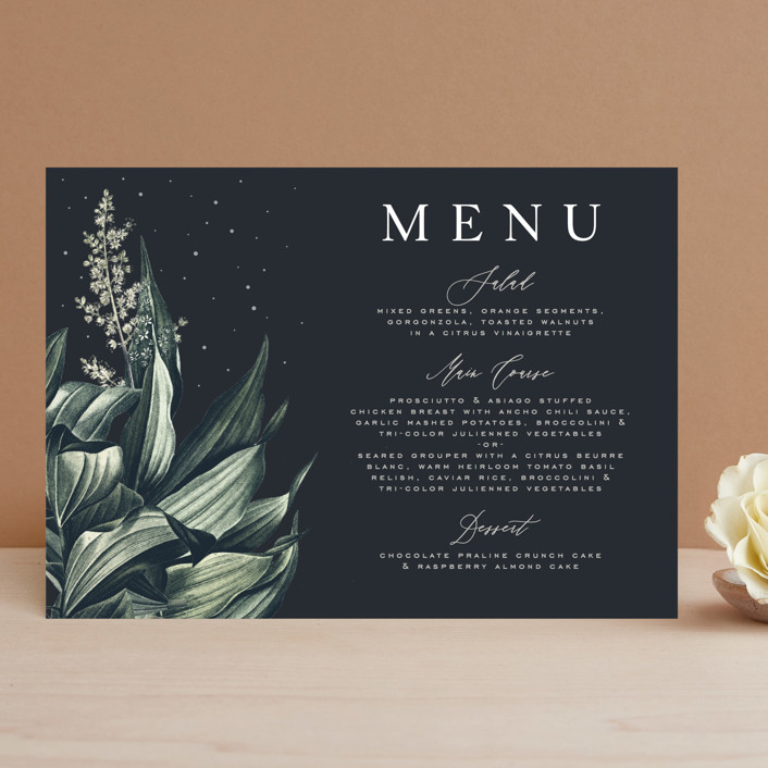 "Vintage Botanicals" - Menus in Sage by GeekInk Design.