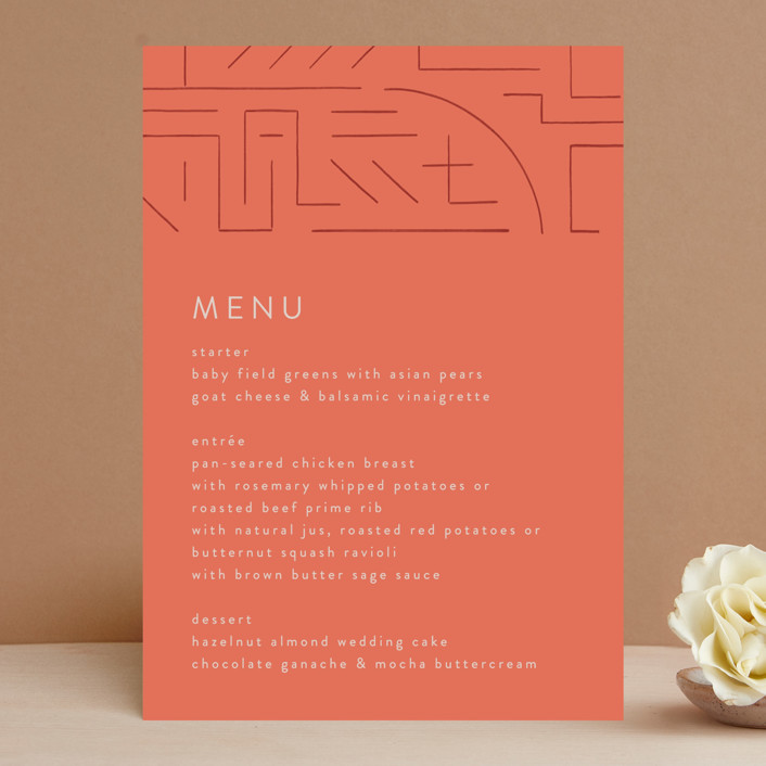 "Lines" - Modern Menus in Melon by JeAnna Casper.