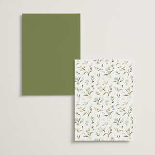 This is a lily menu cards with standard by Everett Paper Goods called fleur printing on signature in 5x7