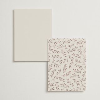 This is a ecru menu cards with standard by Hooray Creative called delicate monogram printing on signature in standard