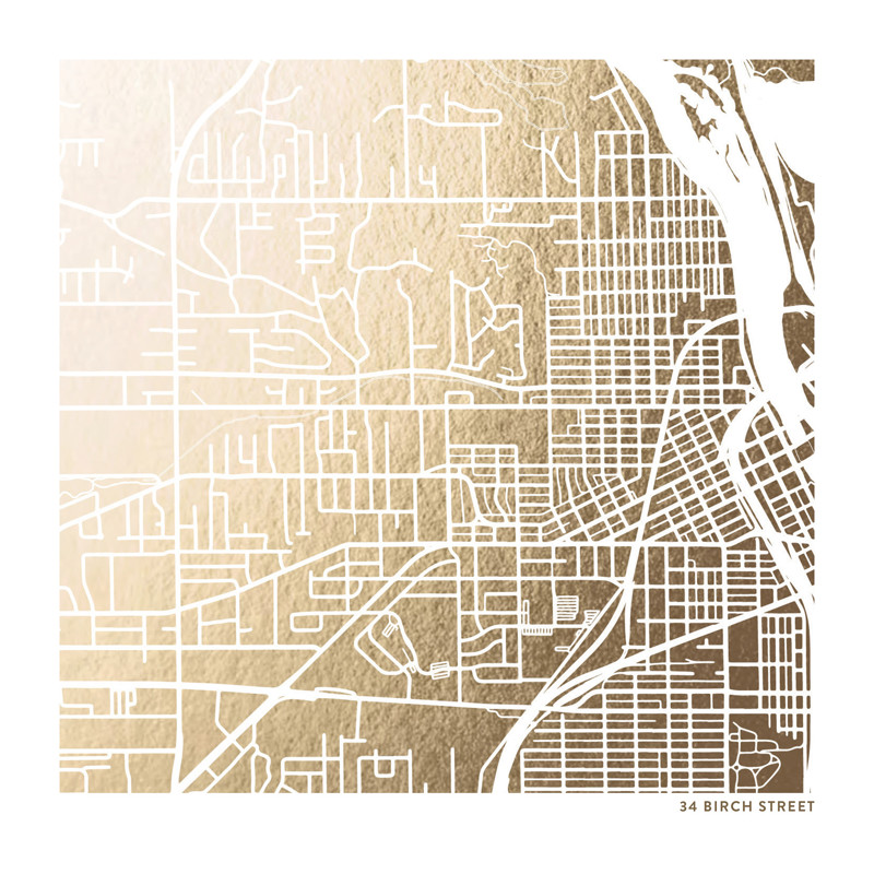 Custom Map Filled Foil Art