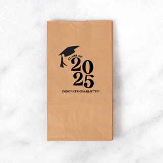 This is a natural wedding day of favors by ForYourParty called bold year graduate cap favor bag, set of 25 in standard