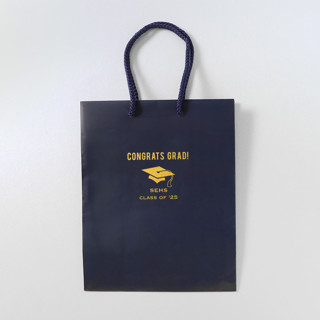 This is a blue wedding day of favors by ForYourParty called congrats grad block font party bag, set of 25 in standard