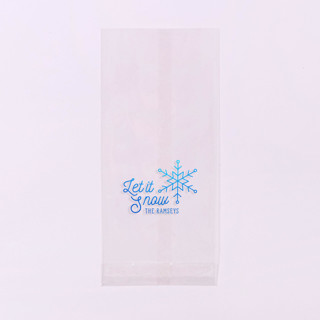 This is a clear wedding day of favors by ForYourParty called custom let it snow favor bag, set of 50 in standard