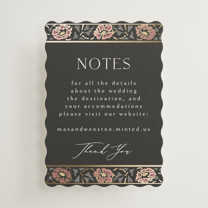 "Timeless Nature" - Vintage Foil-pressed Mini Enclosure Cards in Ebony by Ana de Sousa.