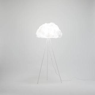 This is a white accent furniture by Richard Clarkson called lampshade cloud // floor stand in standard