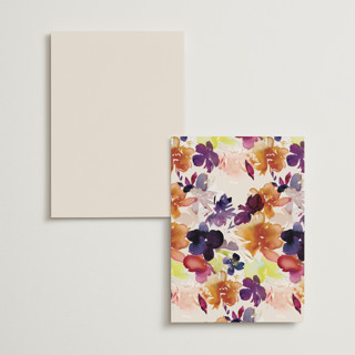 This is a cream menu cards with foil pressed by Lori Wemple called bouquet printing on signature in standard